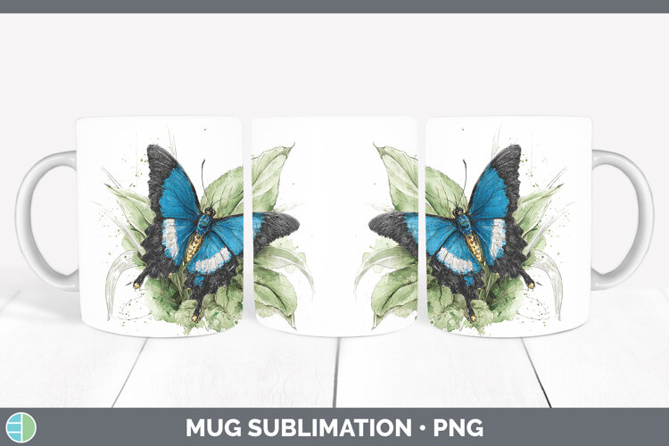GorgeousButterflies Sketch Mug Wrap design.