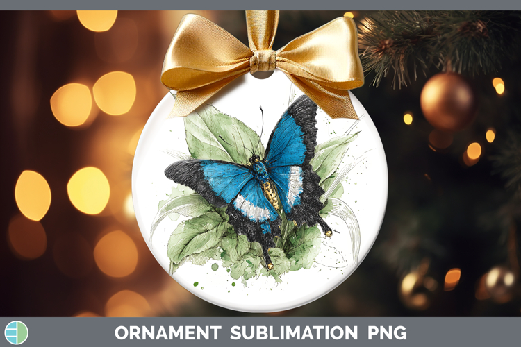 Ulysses Butterflies Sketch Ornament Sublimation Design