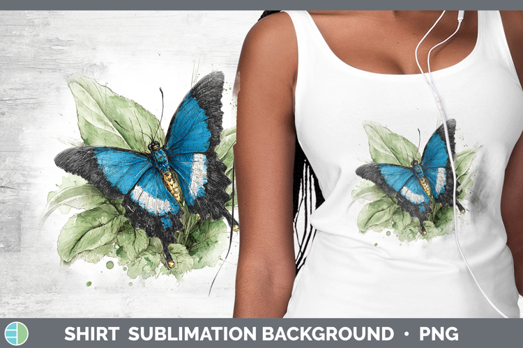 Ulysses Butterflies Sketch Shirt Sublimation Design