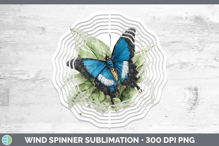 Ulysses Butterflies Sketch Wind Spinner Sublimation Design