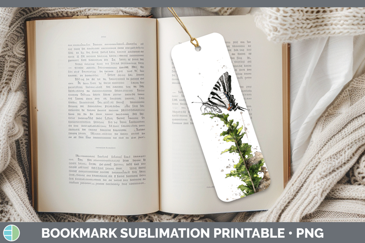 Zebra Swallowtail Butterflies Sketch Bookmark Sublimation De