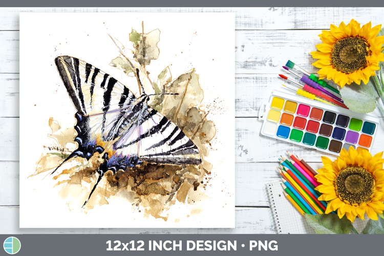 Zebra Swallowtail Butterflies Sketch Paper Backgrounds Desig