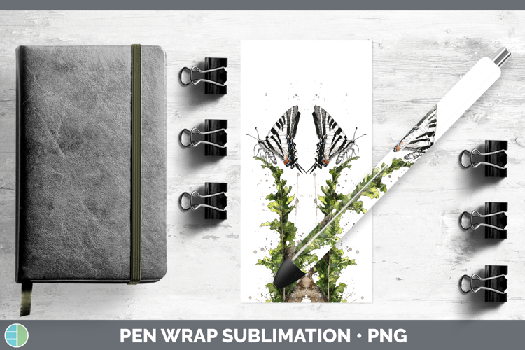 Zebra Swallowtail Butterflies Sketch Pen Wrap Sublimation De