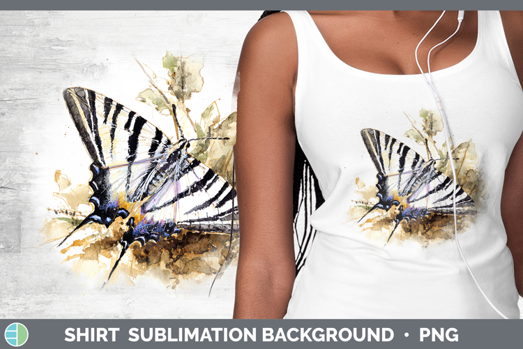 Zebra Swallowtail Butterflies Sketch Shirt Sublimation Desig