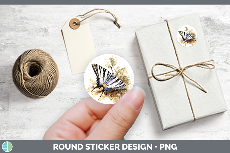 Zebra Swallowtail Butterflies Sketch Stickers Design