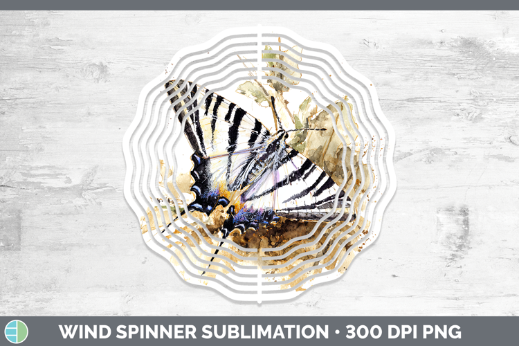 Zebra Swallowtail Butterflies Sketch Wind Spinner Sublimatio