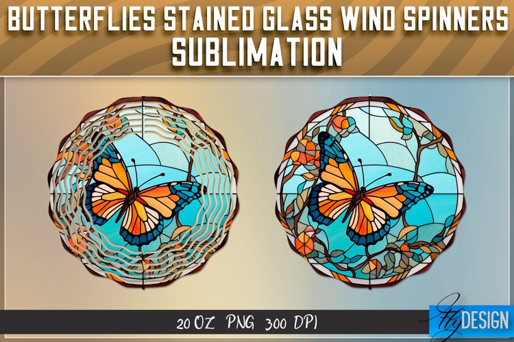 Butterfly Stained Glass Wind Spinner Sublimation|Butterfly