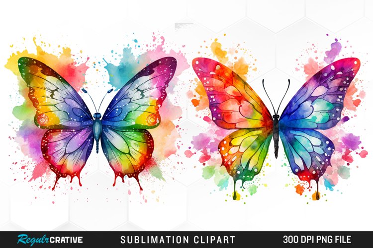 Watercolor Butterfly Illustration PNG Clipart
