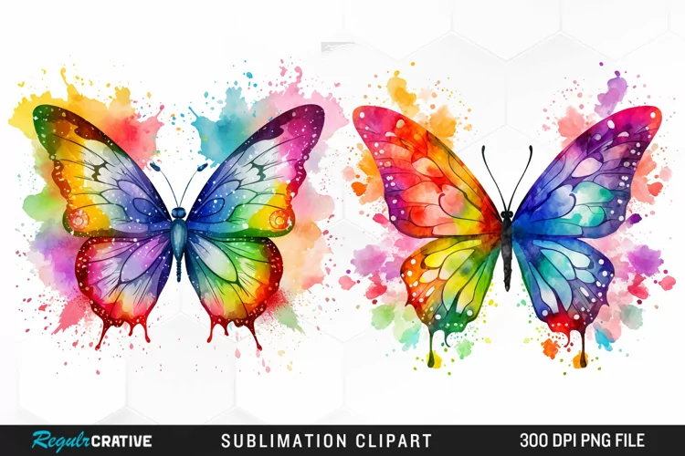 Watercolor Butterfly Illustration PNG Clipart