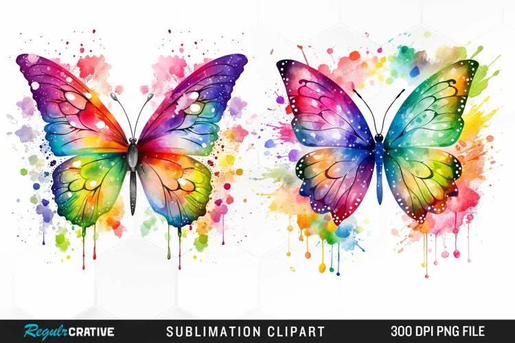 Watercolor Butterfly Illustration PNG Clipart