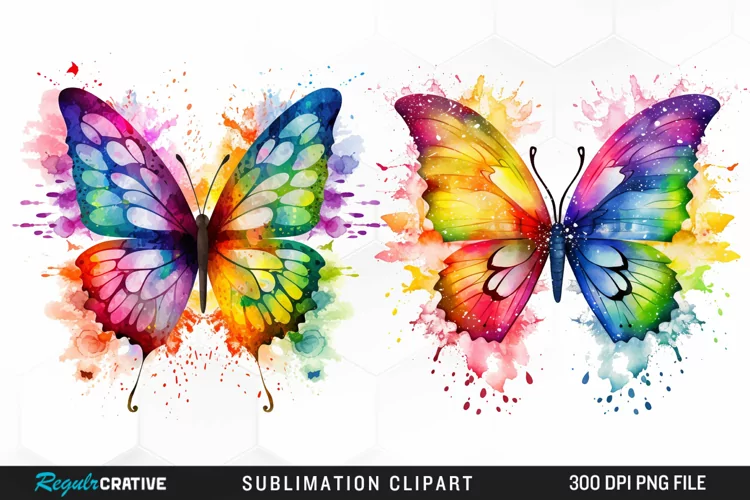 Watercolor Butterfly Illustration PNG Clipart