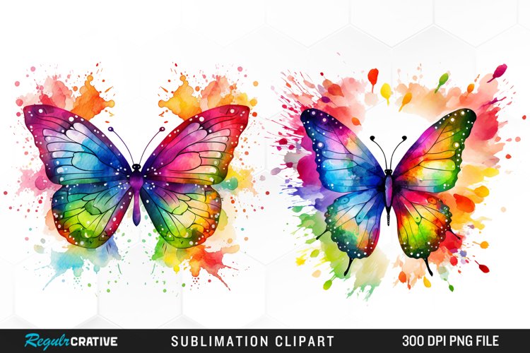 Watercolor Butterfly Clipart Image 24