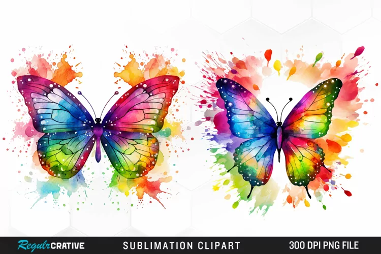 Watercolor Butterfly Illustration PNG Clipart