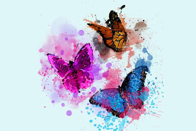 Watercolor Butterfly Clipart Image 7