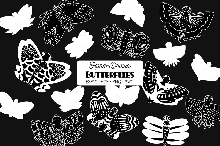 Butterfly Clipart Black and White
