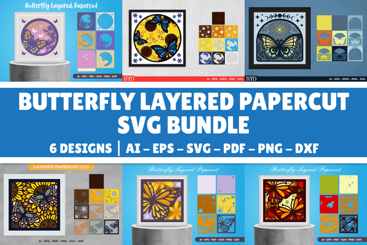 Butterfly Layered Papercut SVG Bundle