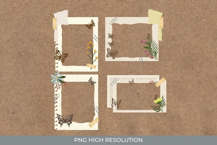 Butterfly and Floral Vintage Frame Set example image 1