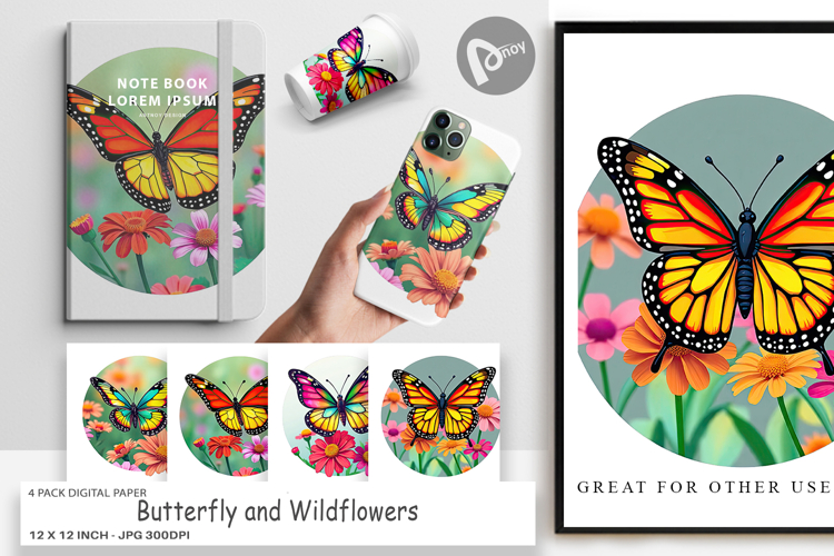 Butterfly Scrapbook Paper Image 21