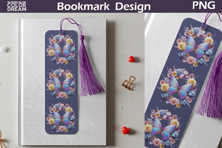 Butterfly Floral Bookmark | Botanical Butterfly Bookmark