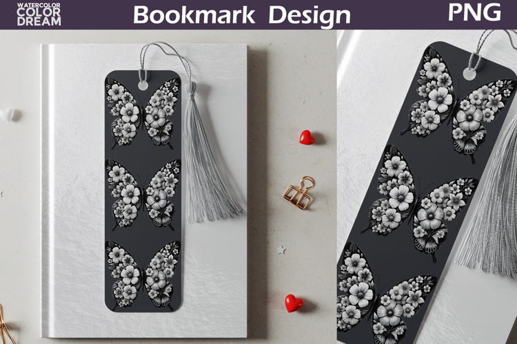 Butterfly Floral Bookmark | Botanical Butterfly Bookmark