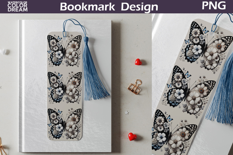 Butterfly Floral Bookmark | Botanical Butterfly Bookmark