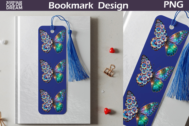 Butterfly Floral Bookmark | Botanical Butterfly Bookmark
