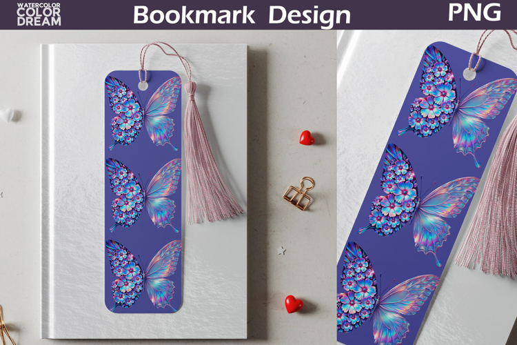 Butterfly Floral Bookmark | Botanical Butterfly Bookmark