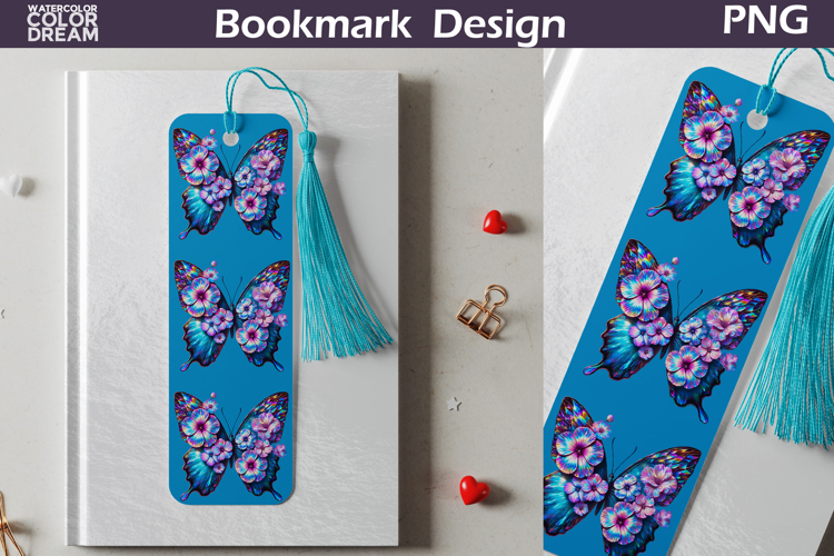 Butterfly Floral Bookmark | Botanical Butterfly Bookmark
