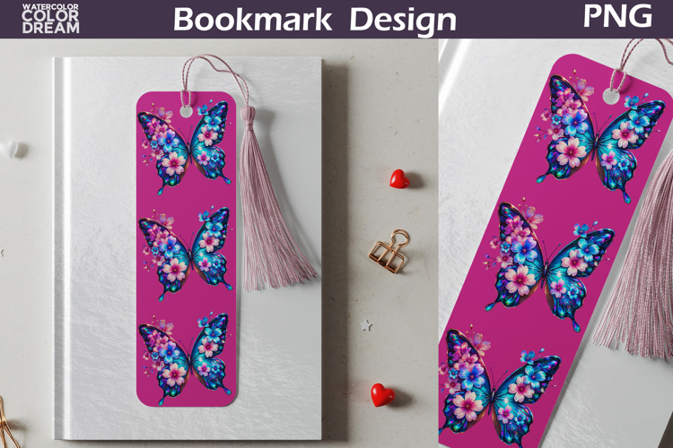 Butterfly Floral Bookmark | Botanical Butterfly Bookmark