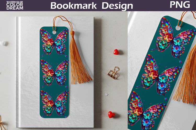 Butterfly Floral Bookmark | Botanical Butterfly Bookmark