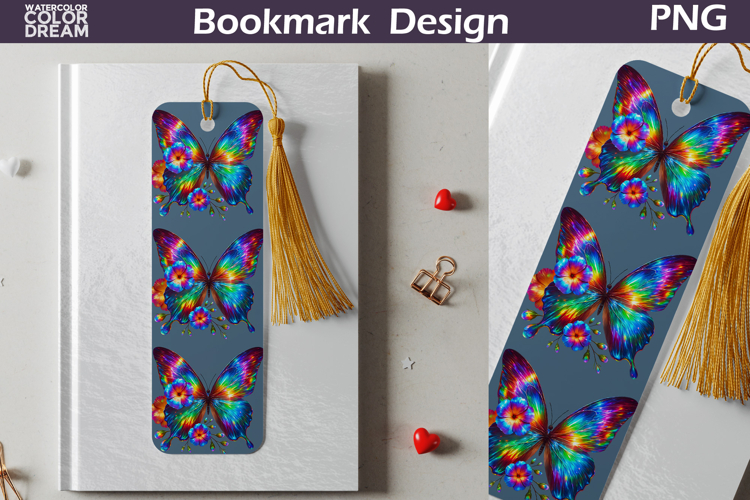 Butterfly Floral Bookmark | Botanical Butterfly Bookmark