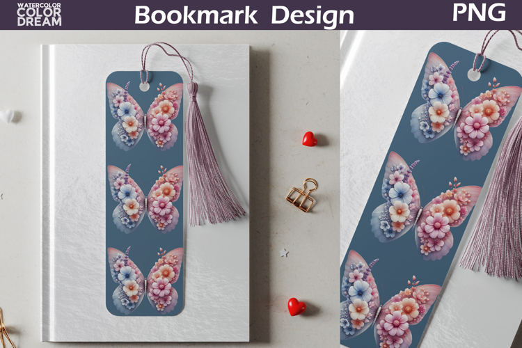 Butterfly Floral Bookmark | Botanical Butterfly Bookmark