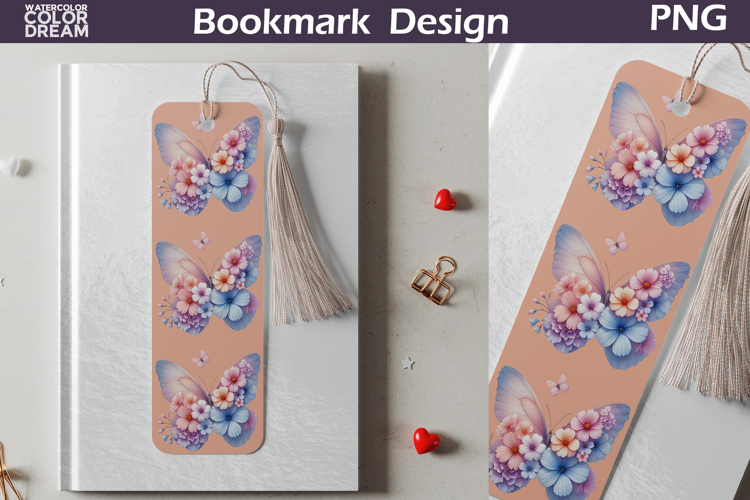 Butterfly Floral Bookmark | Botanical Butterfly Bookmark