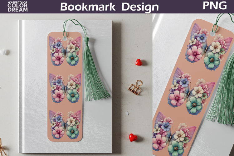 Butterfly Floral Bookmark | Botanical Butterfly Bookmark