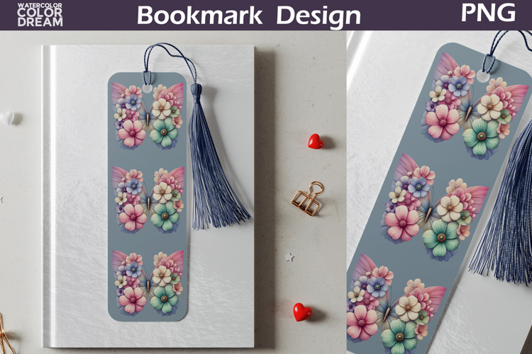 Butterfly Floral Bookmark | Botanical Butterfly Bookmark