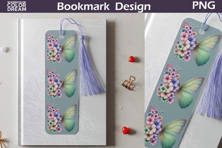 Butterfly Floral Bookmark | Botanical Butterfly Bookmark