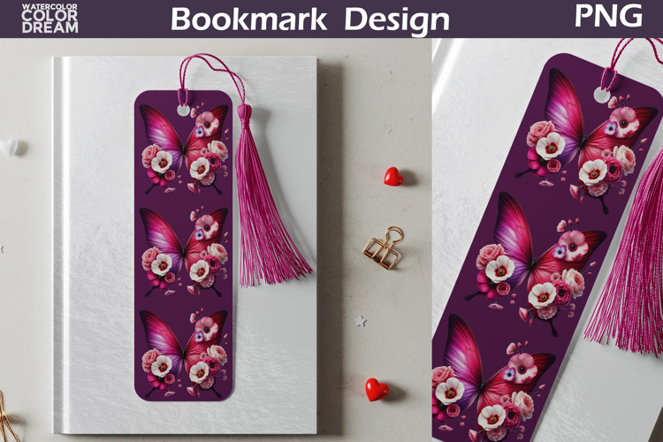 Butterfly Floral Bookmark | Botanical Butterfly Bookmark