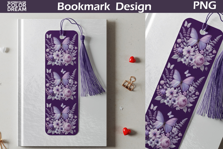 Butterfly Floral Bookmark | Botanical Butterfly Bookmark