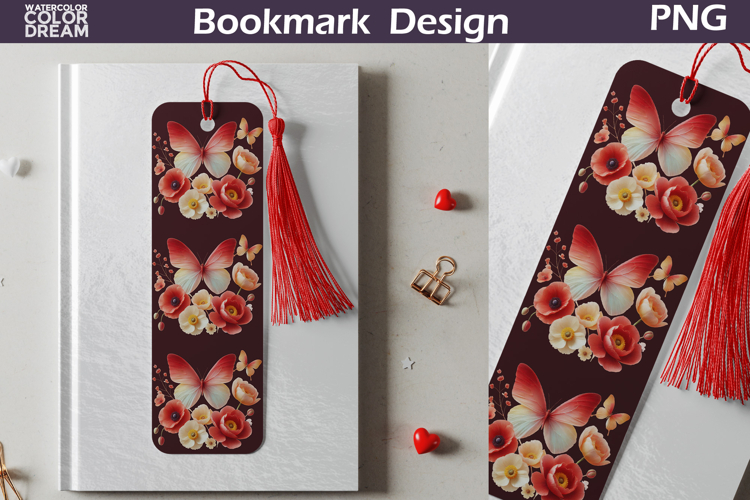 Butterfly Floral Bookmark | Botanical Butterfly Bookmark