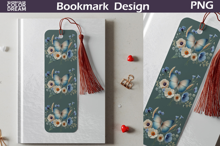 Butterfly Floral Bookmark | Botanical Butterfly Bookmark