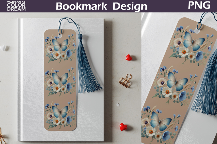 Butterfly Floral Bookmark | Botanical Butterfly Bookmark