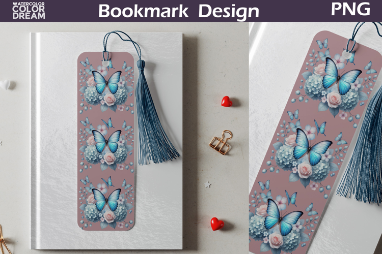 Butterfly Floral Bookmark | Botanical Butterfly Bookmark