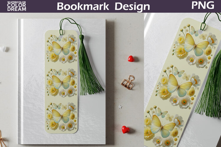 Butterfly Floral Bookmark | Botanical Butterfly Bookmark example image 1
