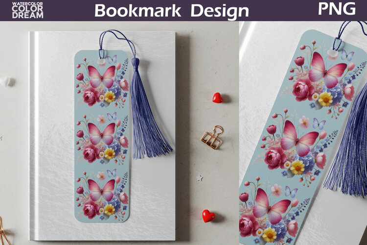 Butterfly Floral Bookmark | Botanical Butterfly Bookmark example image 1