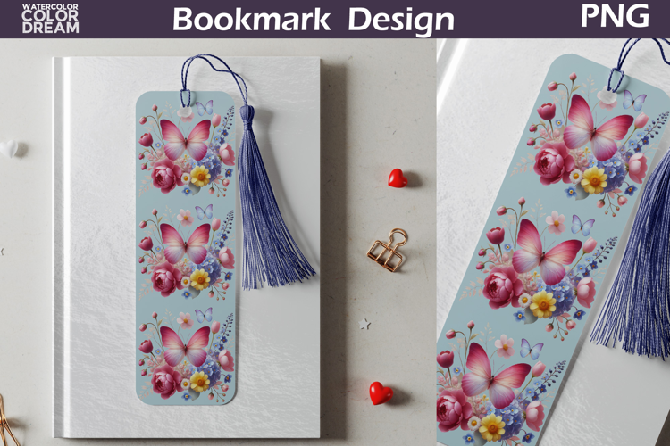Butterfly Floral Bookmark | Botanical Butterfly Bookmark
