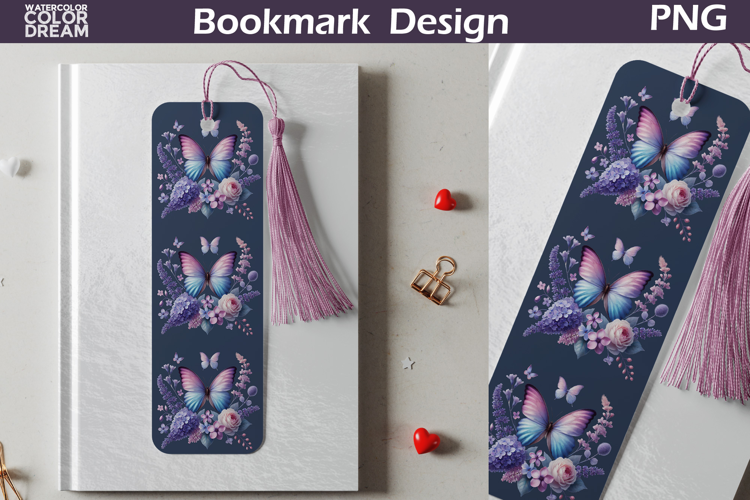 Butterfly Floral Bookmark | Botanical Butterfly Bookmark