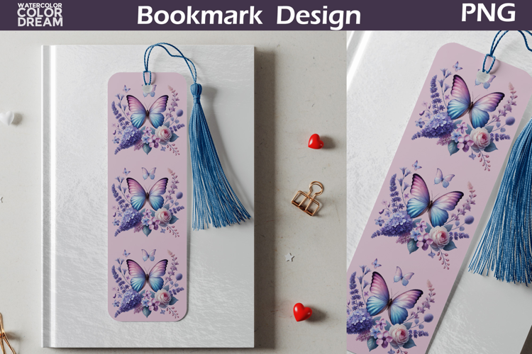 Butterfly Floral Bookmark | Botanical Butterfly Bookmark