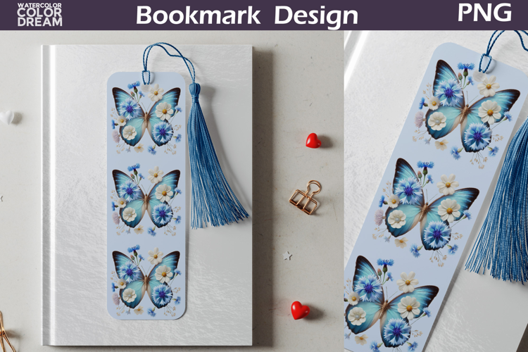 Butterfly Floral Bookmark | Botanical Butterfly Bookmark
