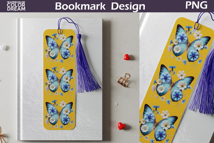 Butterfly Floral Bookmark | Botanical Butterfly Bookmark