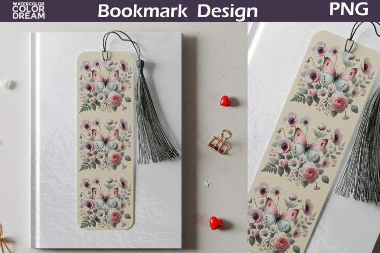 Butterfly Floral Bookmark | Botanical Butterfly Bookmark